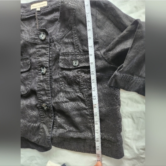 Marvin Rechards 💯 Linin Women's Cropped Black Blazer. Size L - Picture 9 of 11